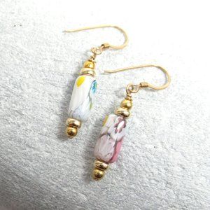 Vintage Italian Millefiori bead earrings